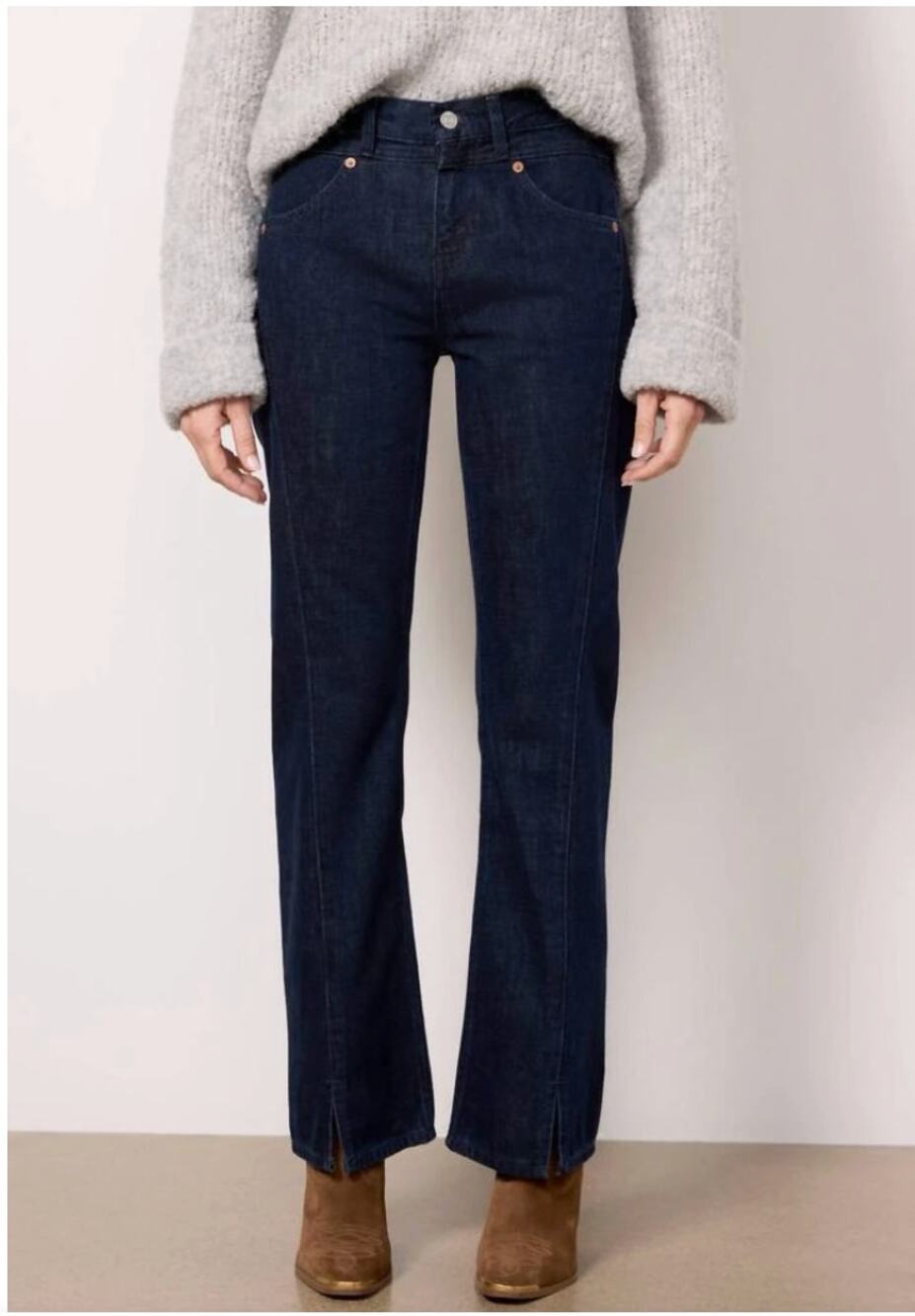 RE/DONE NWT Mid Rise Kick Flare Dark Denim Jean in Cross Hatch Rinse // 24